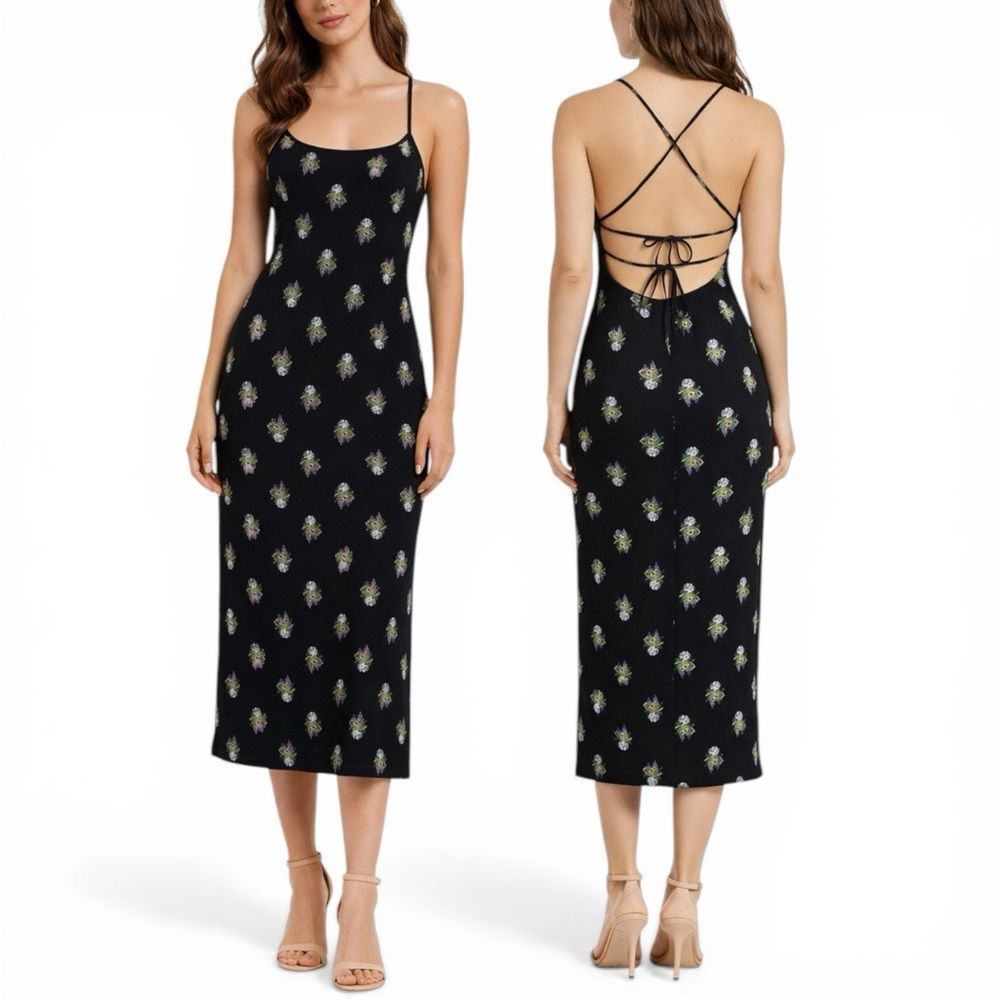 Rouje Annick Dress Women's US 2 Bouquet Provencal Noir Floral Maxi Paris
